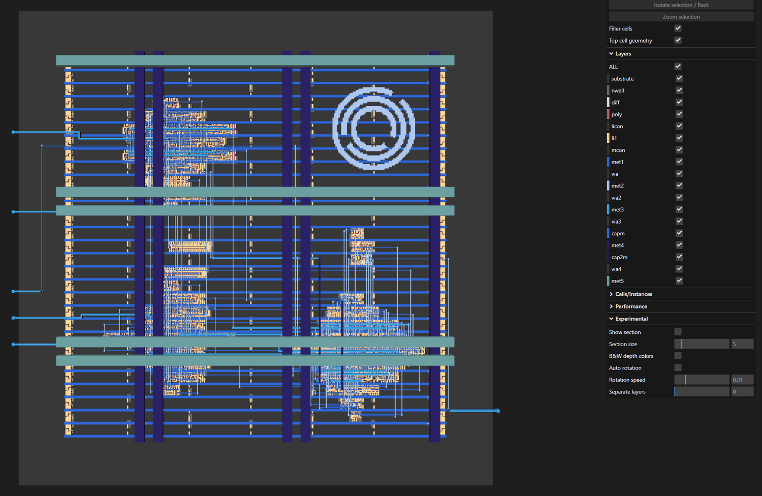 Tiny Tapeout GDS Viewer showing the adder_demo cell list